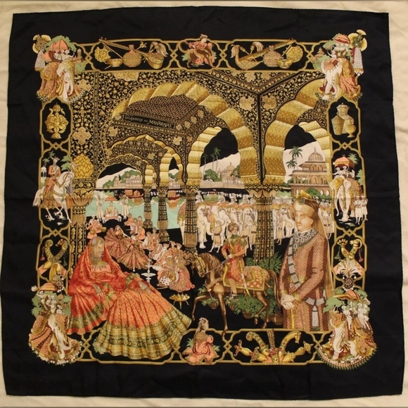 Hermes Accessories - Hermes Vintage Rare Collectible Splendeur des Maharajas Pleated Scarf